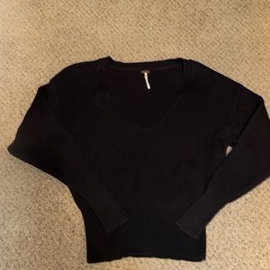 Free People black vneck sweater